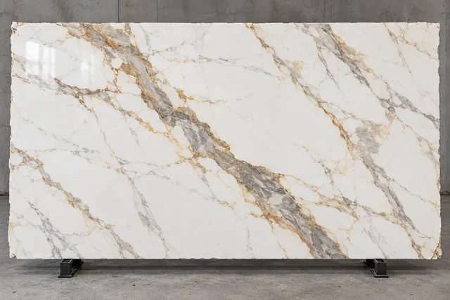 Polished Calacatta marble slab, reference image